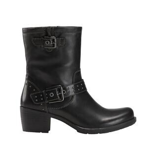 Earth Shoes Denali Altitude Women's size 7.5 Med. Moto Biker Boot Black Studded